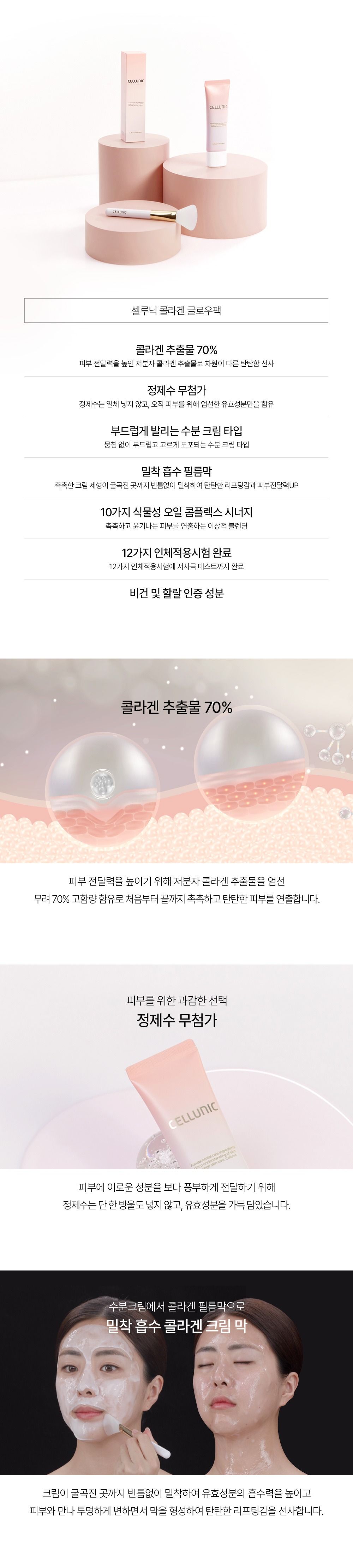 [셀루닉] 콜라겐 글로우 팩 50ml 10 + 스패출러 2