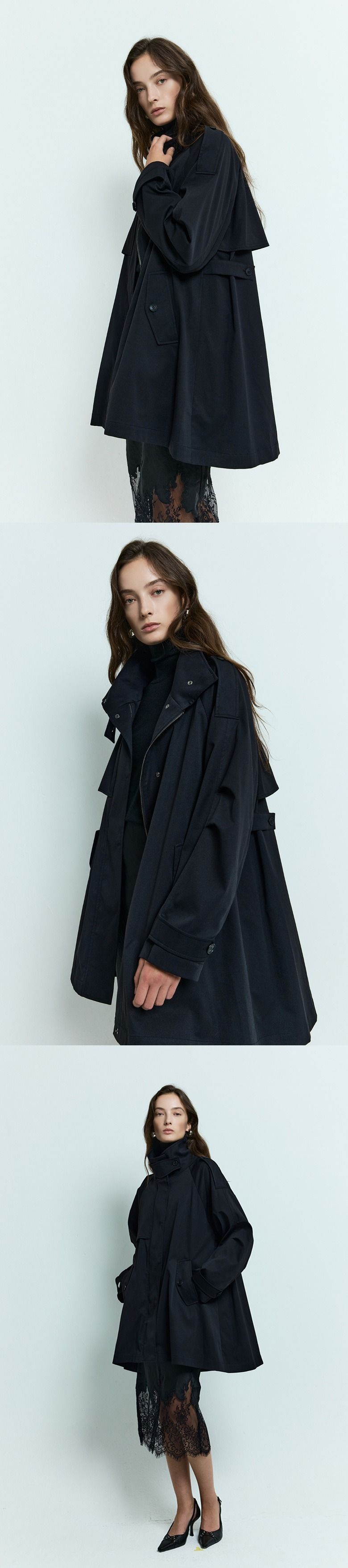 26FW오버핏 하이넥 패딩트렌치코트