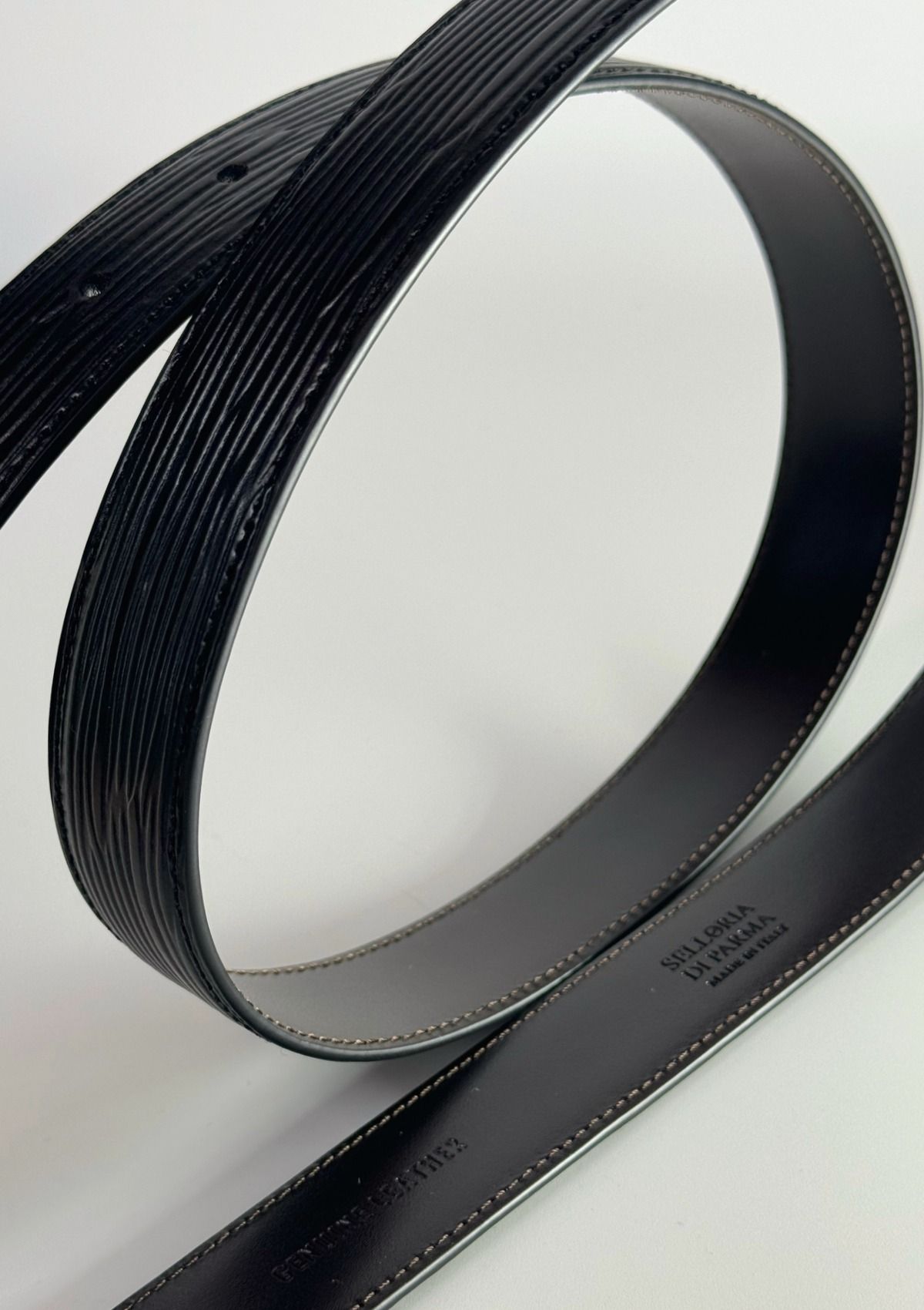 [이태리공식수입] 샐러리아디파르마 에피 블랙 남성 가죽벨트