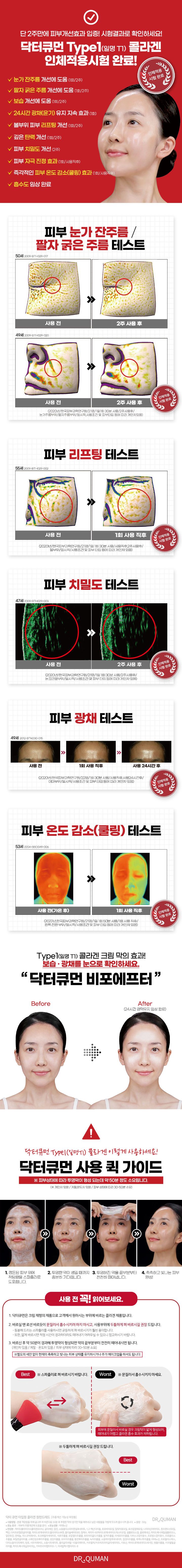 닥터큐먼 Type1 콜라겐100 크림팩 기본구성