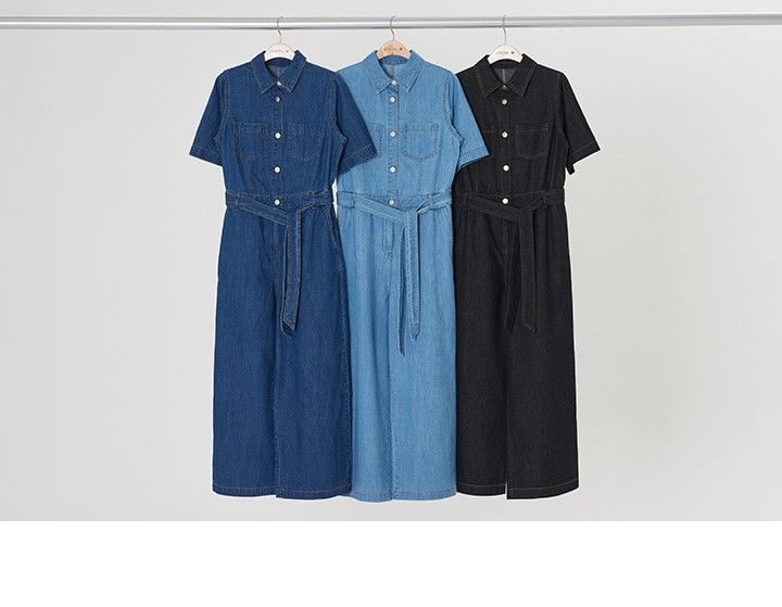 [런칭 가격 59,900원] 브리엘 데님 점프수트 1종