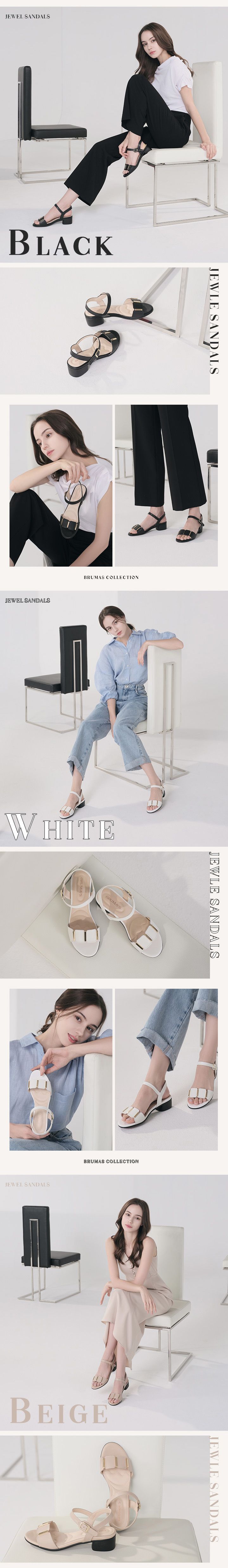 브루마스 소가죽 쥬얼샌들