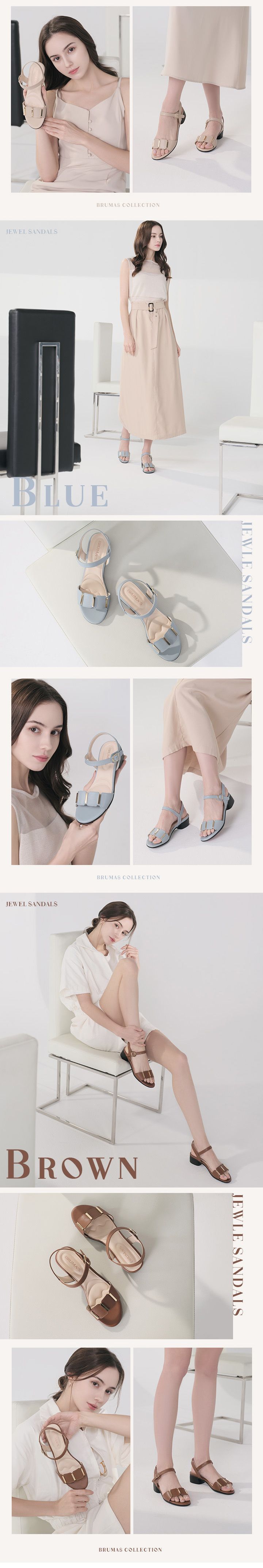 브루마스 소가죽 쥬얼샌들