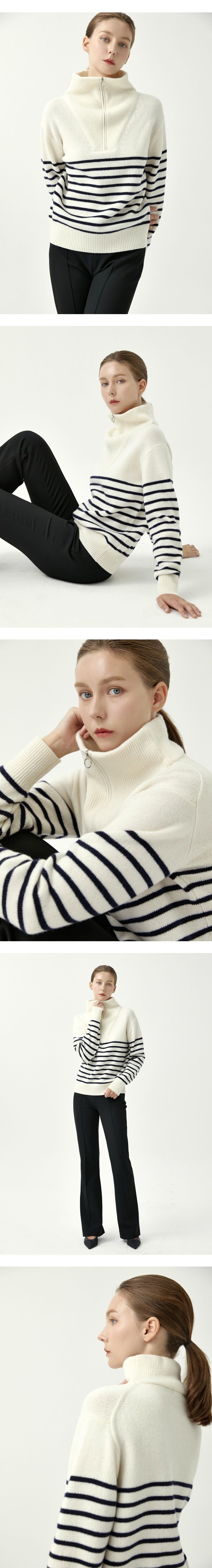 퓨어프리미엄, 호주 타즈매니아 지방 SAXON WOOL 원사 100% 쏘울 23FW  호주산 삭슨울100 하프집업니트 1종 [런칭 가격 109,900]