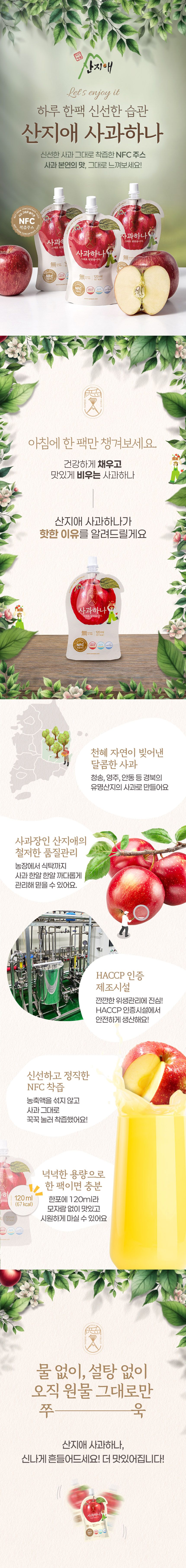 산지애 사과즙 60팩