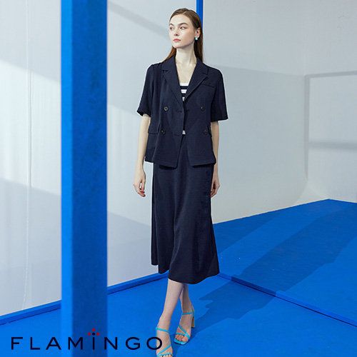 [후라밍고] 23SS 썸머 크링클 수트 셋업 3PCS (자켓 + 팬츠 + 스커트)