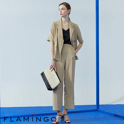 [후라밍고] 23SS 썸머 크링클 수트 셋업 3PCS (자켓 + 팬츠 + 스커트)