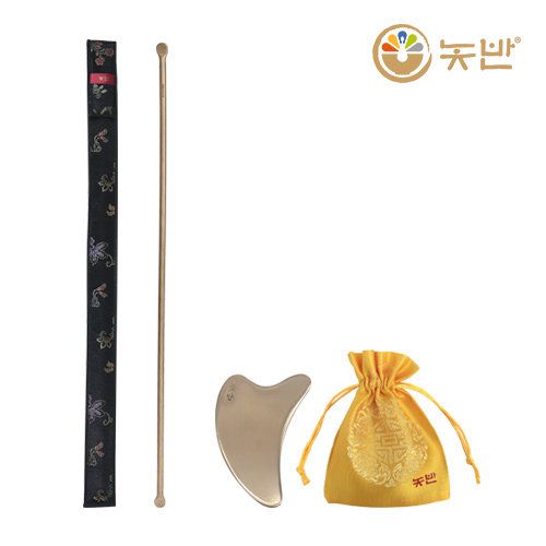 [방송에서만 이가격] 놋반 유기 바디 롱마사지기(66.8cm/10mm)&누빔파우치, 하트 마사지기 세트