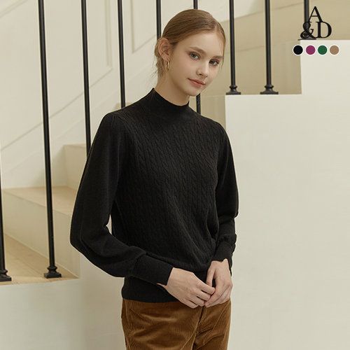 [A&D] 23FW 밍크 메리노울 블렌딩 케이블 니트 3종