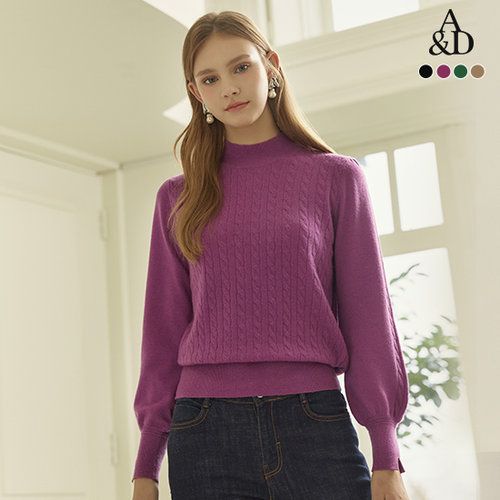 [A&D] 23FW 밍크 메리노울 블렌딩 케이블 니트 3종