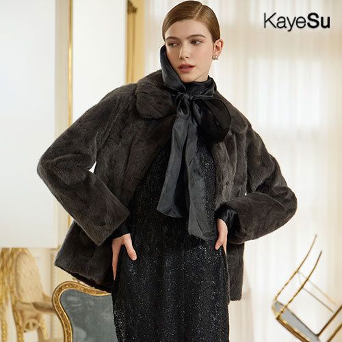 [Kayesu] 케이수 NEW 밍크 리파인드 스탠카라 자켓
