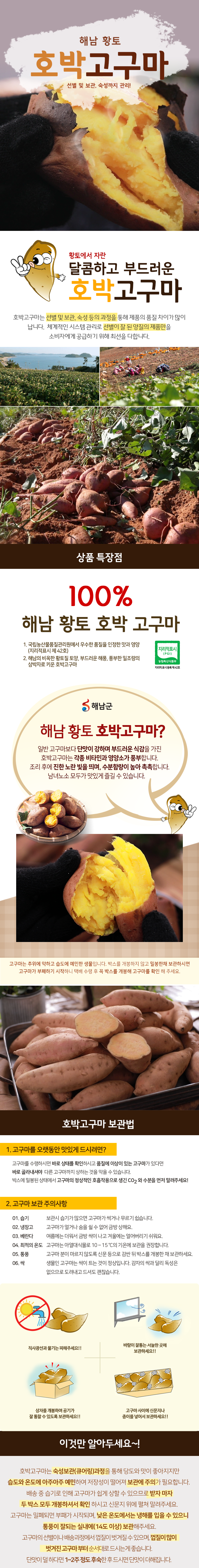 2023 화산농협 해남 황토 호박고구마 8kg(4kg*2박스)