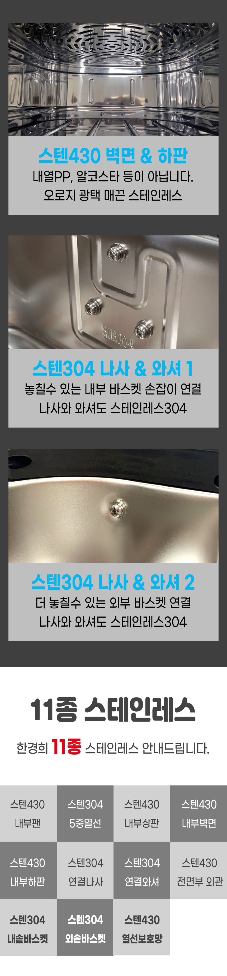 5L 대용량, 열선보호망 업그레이드 한경희 스텐304 바스켓 올스텐 에어프라이어 HE-A817