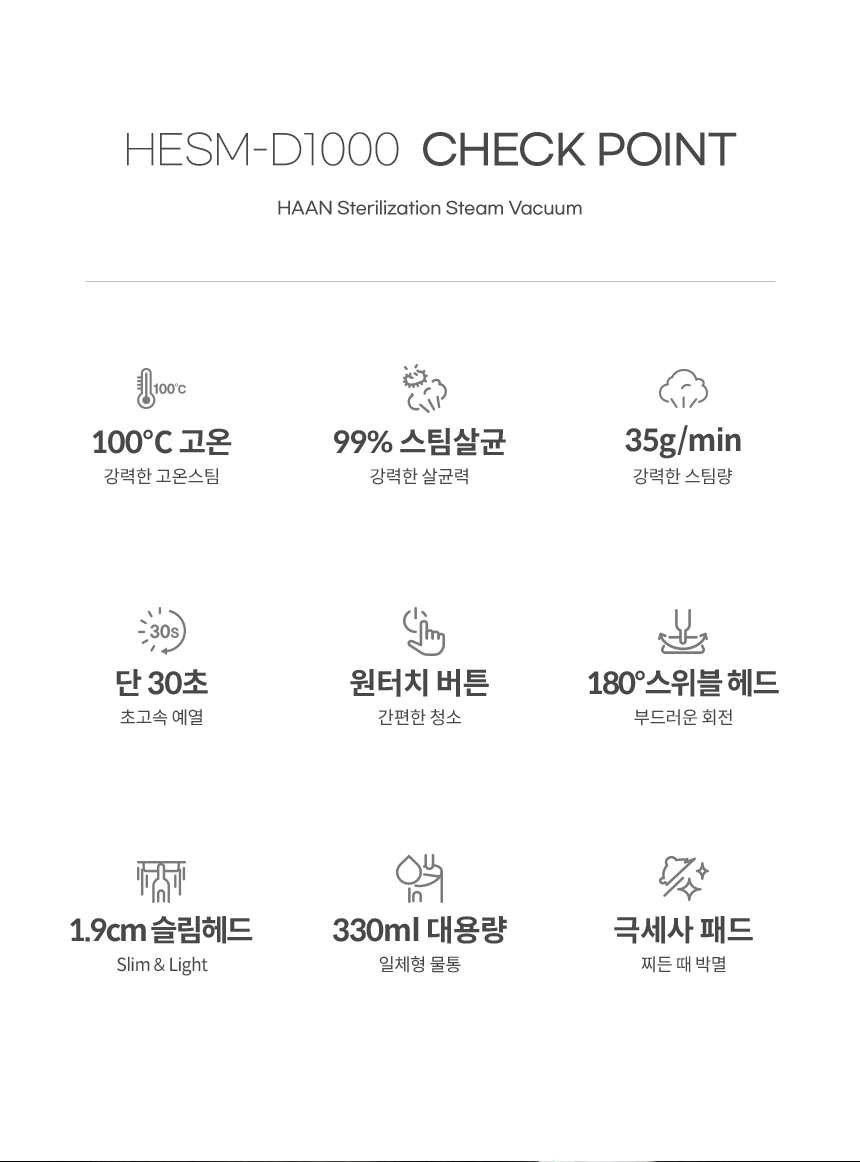 [풀패키지] 한경희 원터치 스팀청소기 HESM-D1000 (극세사 패드 5장 + 찌든때 패드 5장)