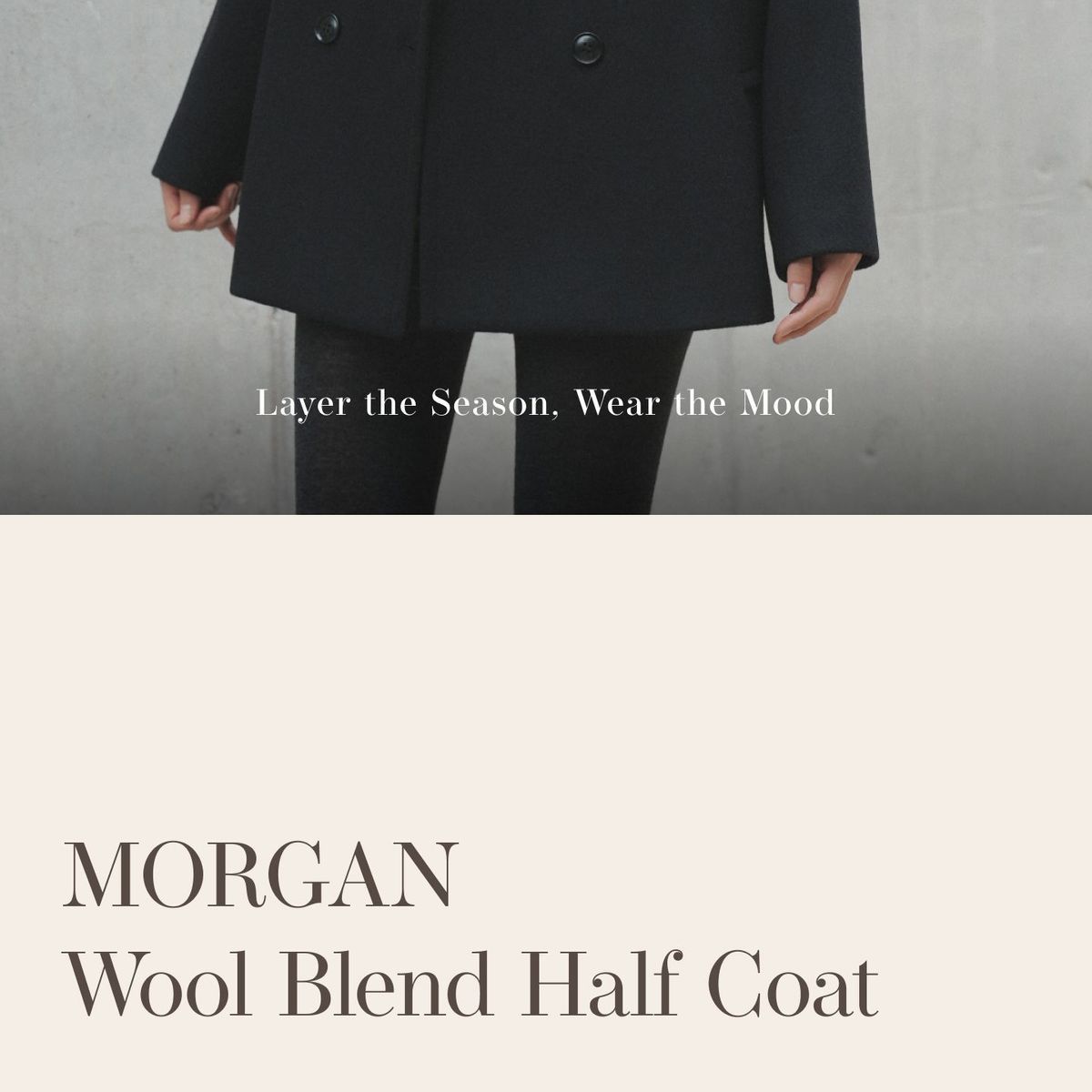모르간 26FW 스탠딩 울 하프코트