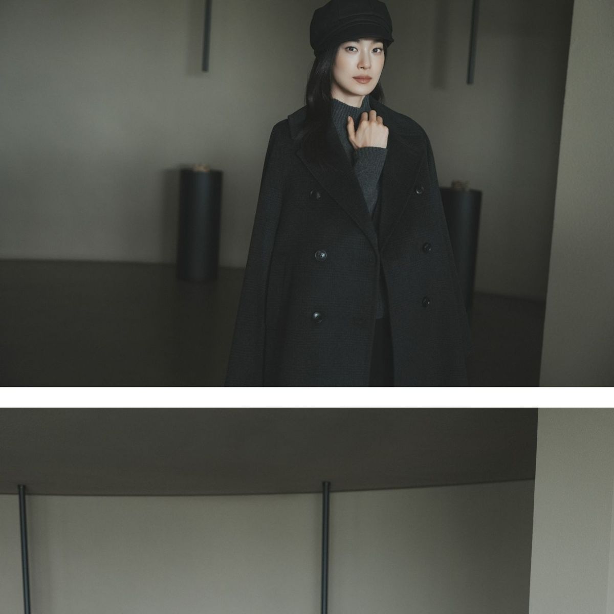 모르간 26FW 스탠딩 울 하프코트