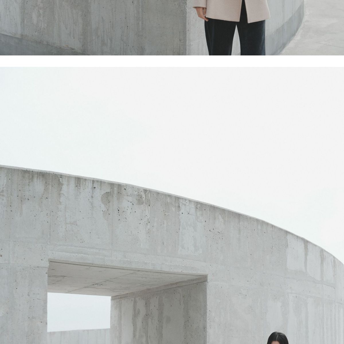 모르간 26FW 스탠딩 울 하프코트