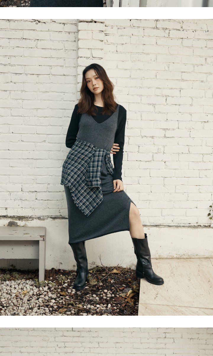 라삐아프 26FW 프린지 멀티 체크 아우터 셔츠 1종