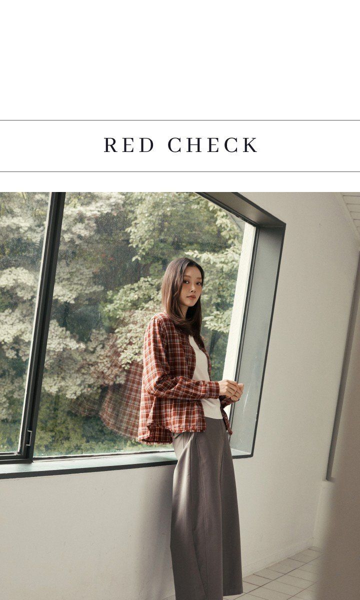 라삐아프 26FW 프린지 멀티 체크 아우터 셔츠 1종
