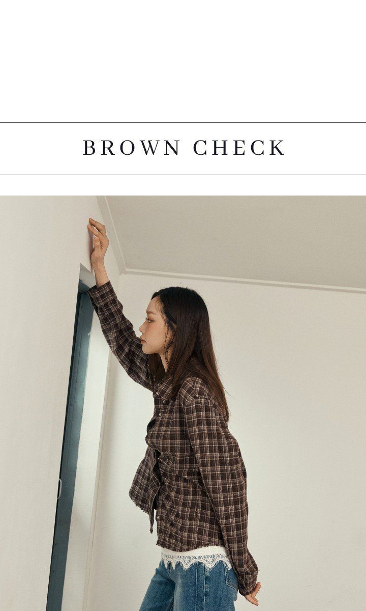 라삐아프 26FW 프린지 멀티 체크 아우터 셔츠 1종