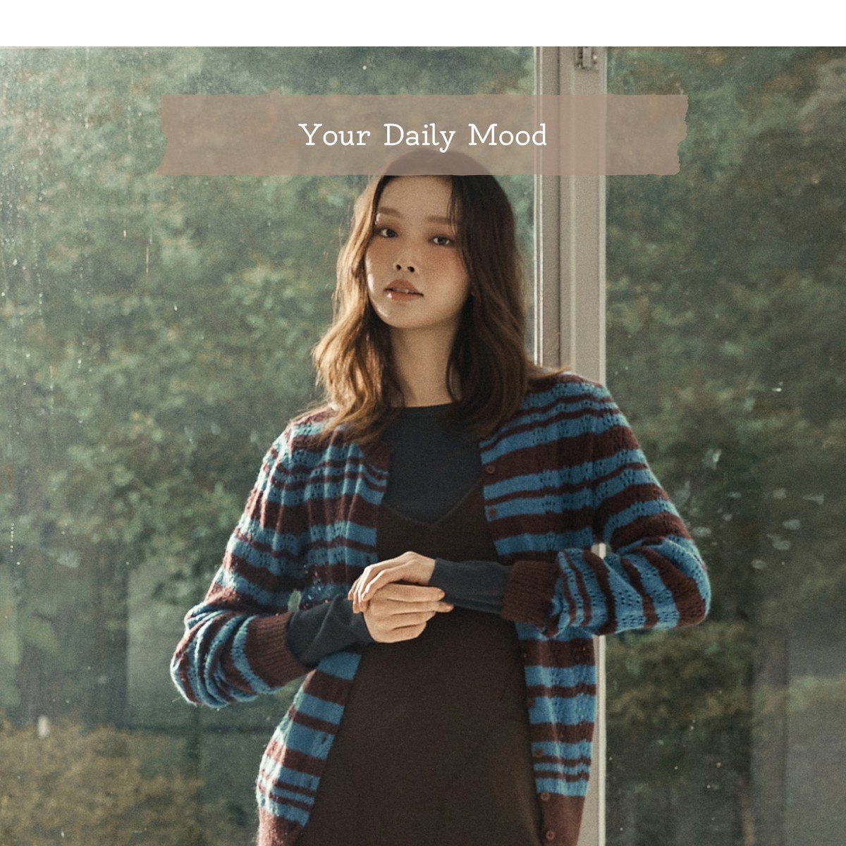 라삐아프 26FW 포인텔 시어 스트라이프 울 가디건 1종