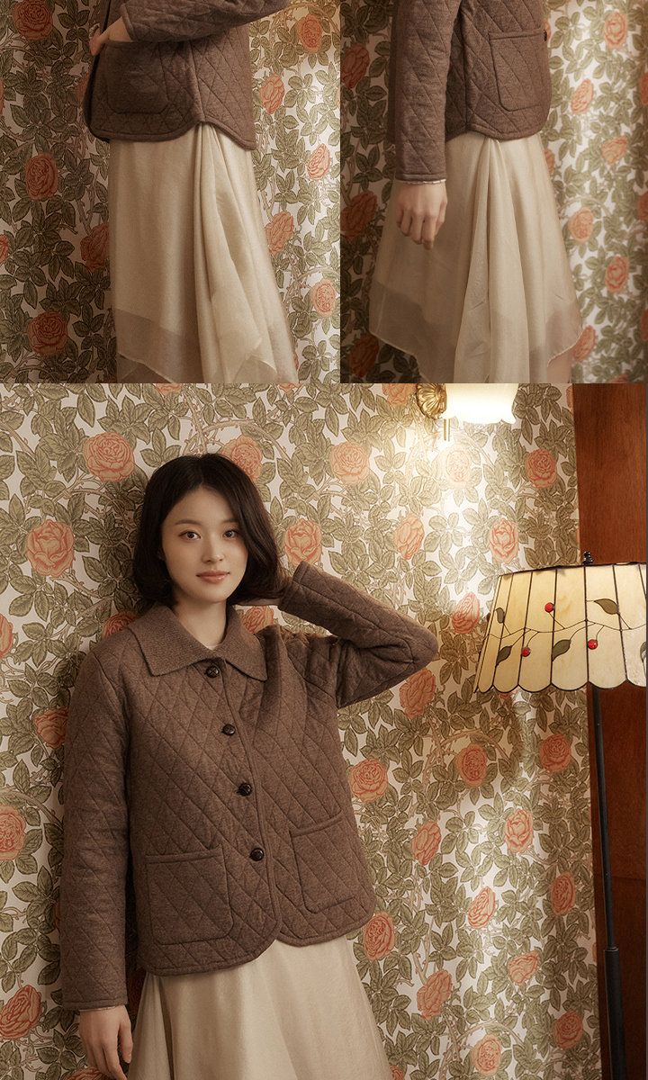 엔니튜드 26FW 울 니트 퀼팅 재킷