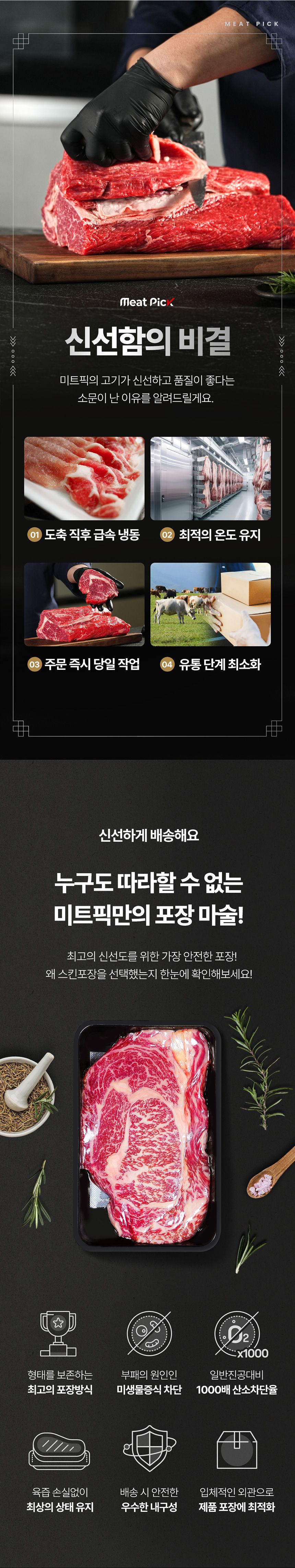 미트픽 1++ 한우 등심 200g 투뿔 소고기 선물세트