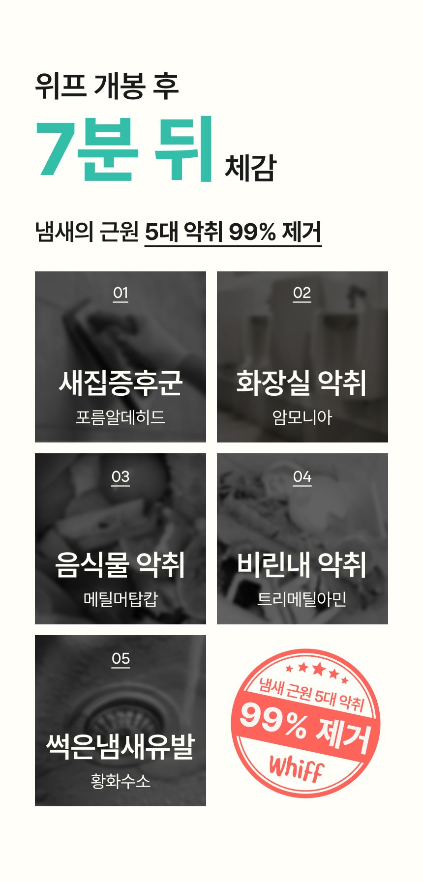 탈취제 WHIFF 고체 실내탈취제 초강력 냄새 제거 퍼플 라벤더딥 300g 4개