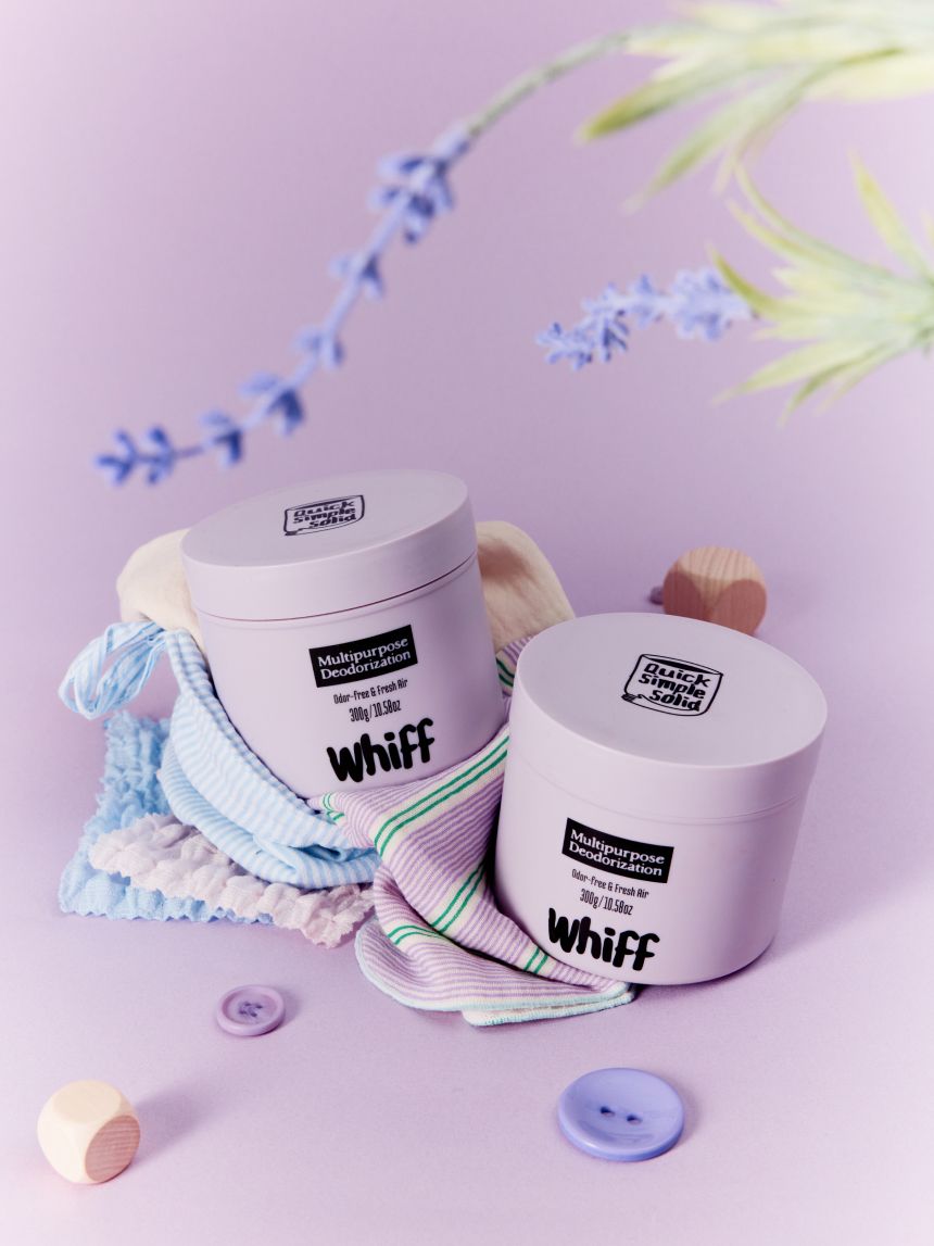 탈취제 WHIFF 고체 실내탈취제 초강력 냄새 제거 퍼플 라벤더딥 300g 4개