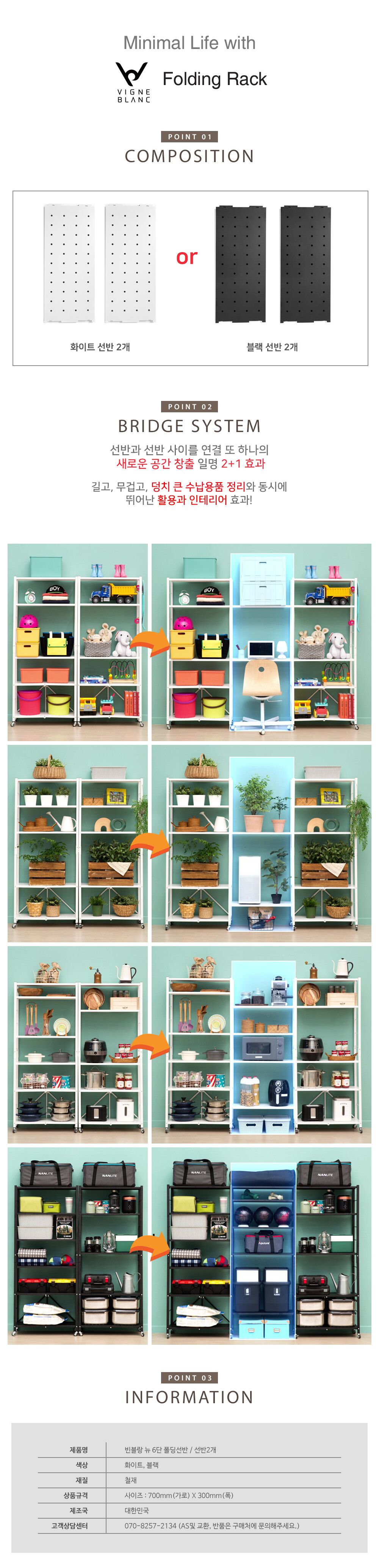 빈블랑 뉴폴딩선반 추가 선반 2개