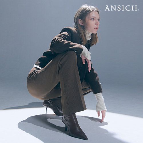 [ANSICH] 안지크 23FW 시그니처 리얼 웜 기모 세미 플레어 밴딩 슬랙스 3종