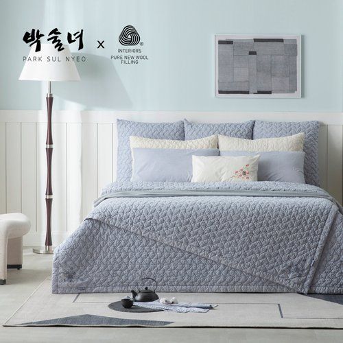 [SK+SK]NEW방송특가+10%앱할인/ 호주산  프리미엄 양모 100% 박술녀 피그먼트 워싱 이불 겸 패드 2장+베개커버2장