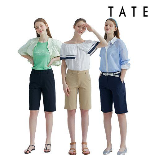 [런칭가 59,900원][TATE] 테이트 24SS 여성 에센셜 퍼포먼스 쿨 썸머 하프 슬랙스 3종