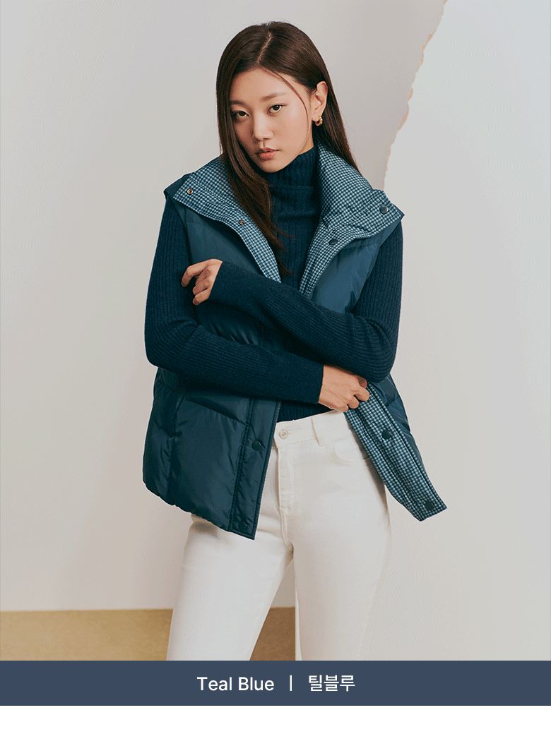  (런칭가 99,000원) 23FW 리버시블 프린트 헝가리 구스 베스트