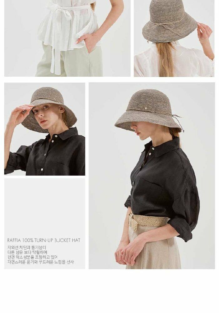 [국민5%할인]앤솔로지 천연 라피아 버킷햇