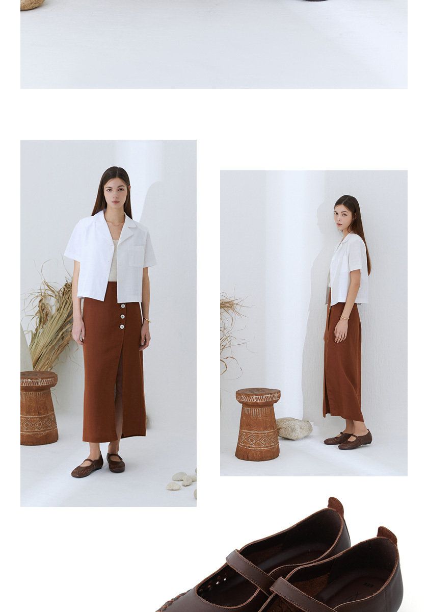 [에코에] 소가죽 위빙 컴포트화