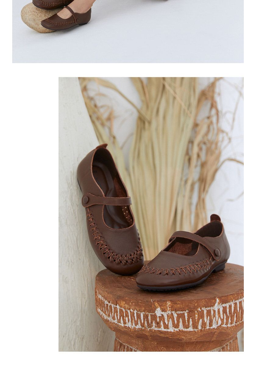 [에코에] 소가죽 위빙 컴포트화