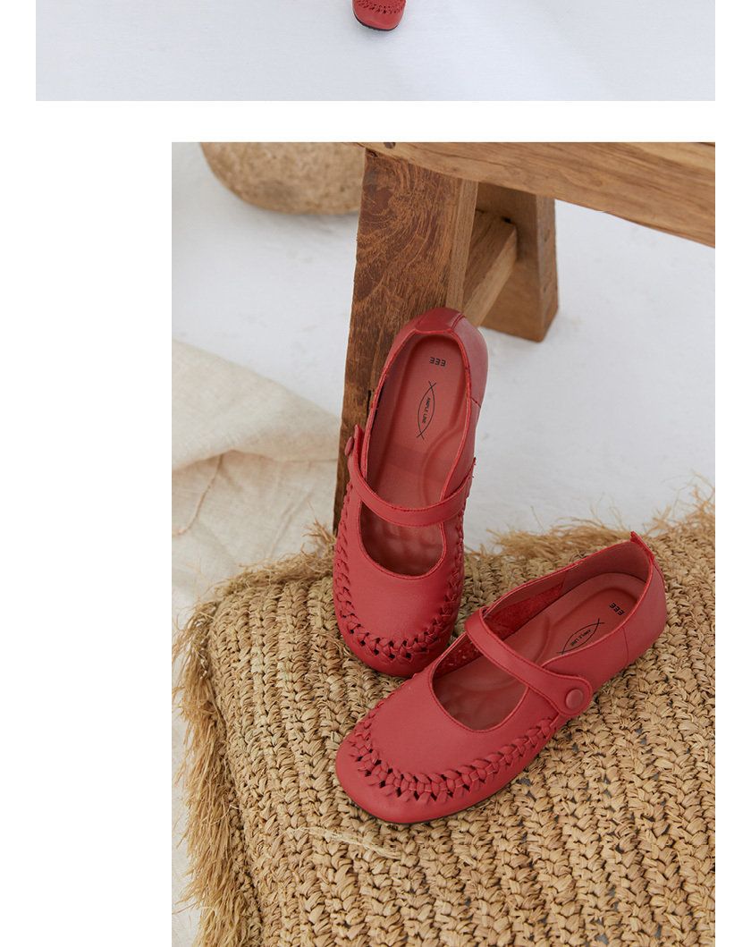 [에코에] 소가죽 위빙 컴포트화