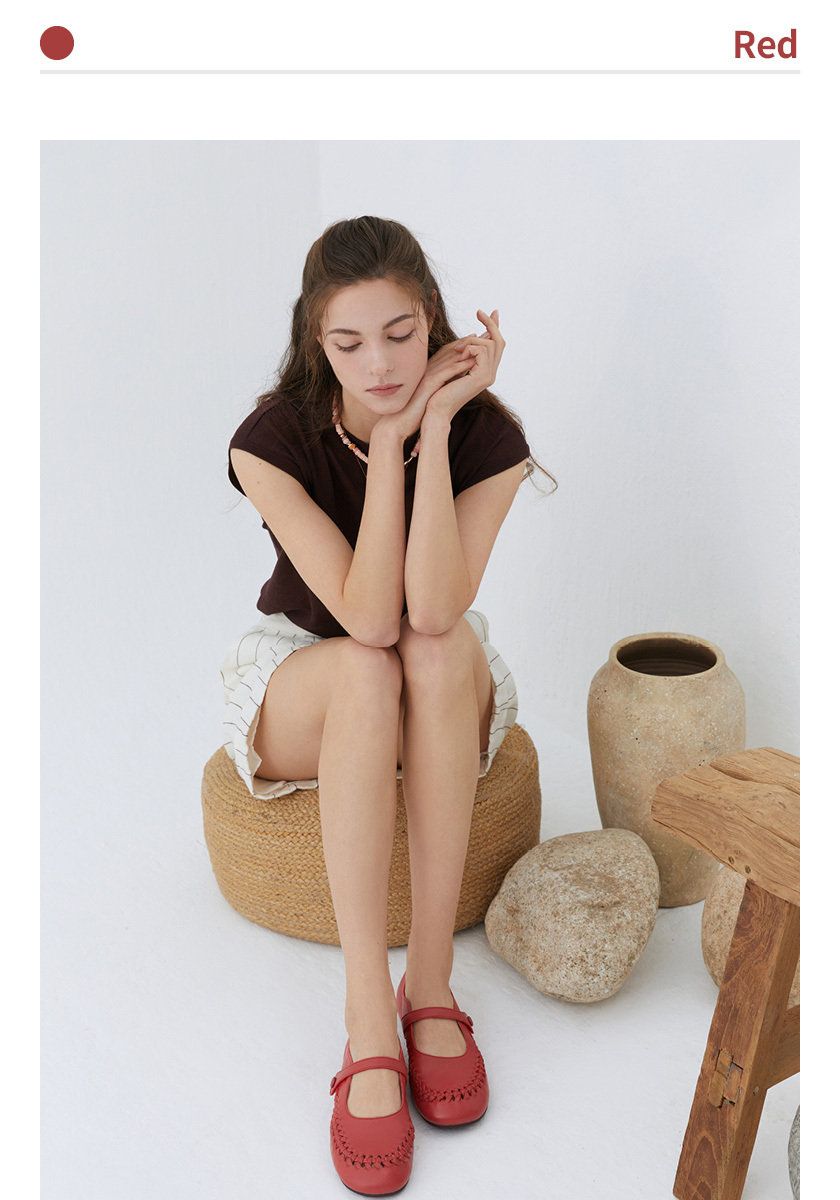 [에코에] 소가죽 위빙 컴포트화