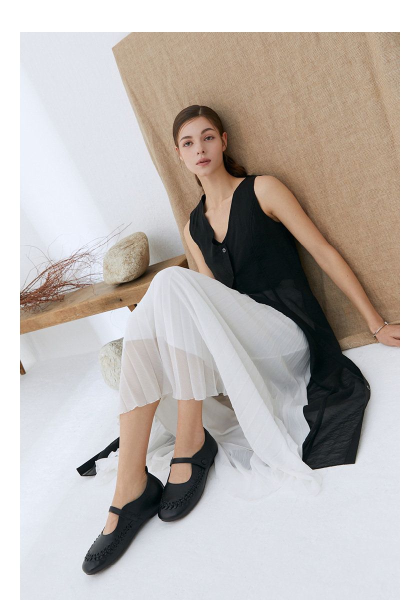 [에코에] 소가죽 위빙 컴포트화