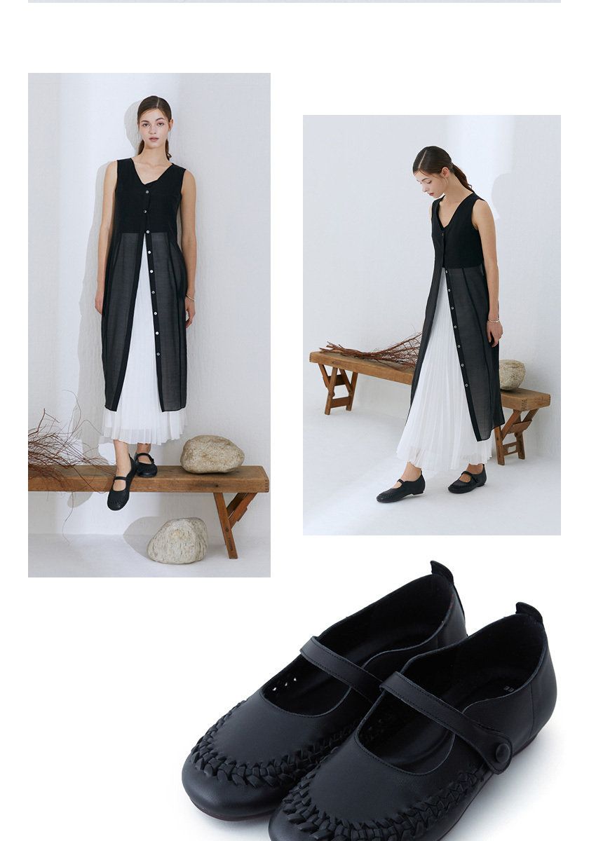 [에코에] 소가죽 위빙 컴포트화