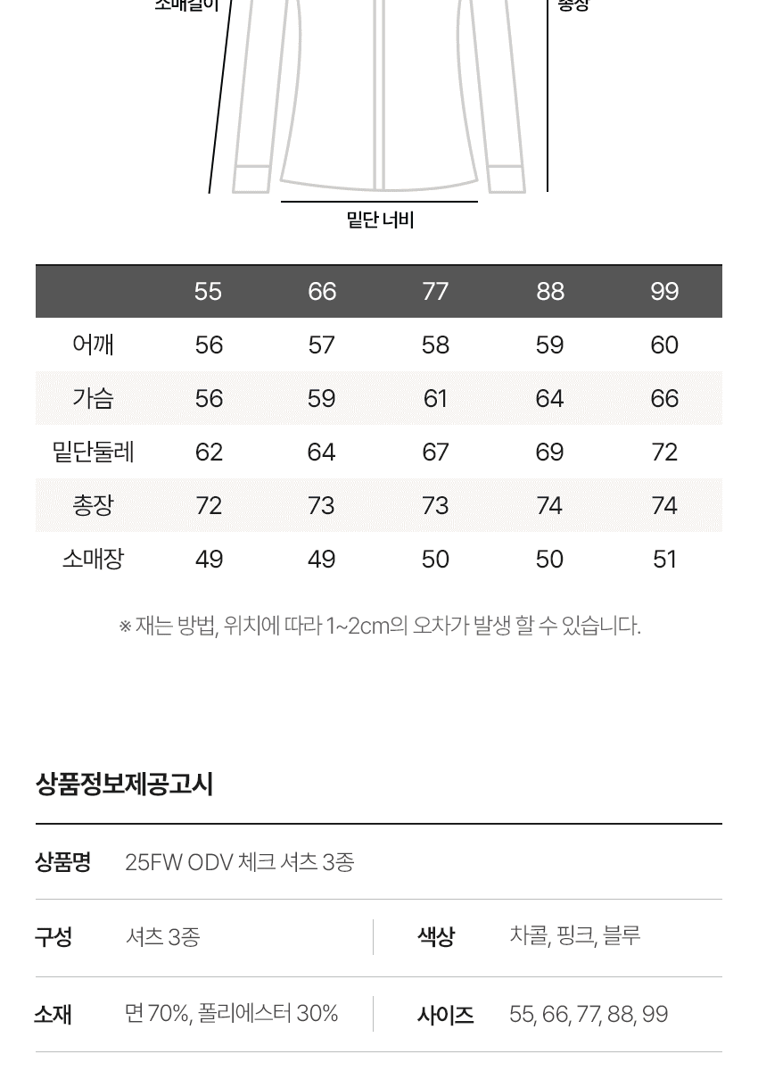 25FW ODV 체크 셔츠 3종