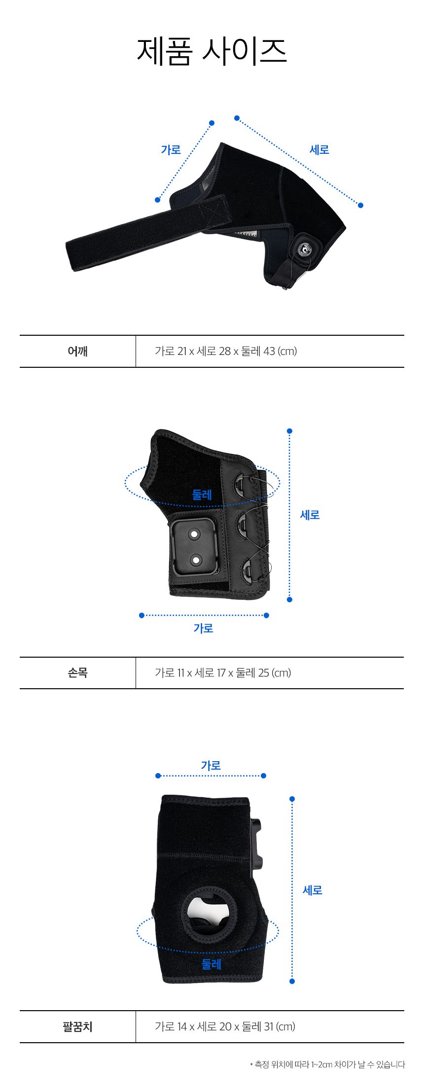 [큐어리] [의료기기] 저주파 자극 의료기기 3종 상체세트(손목+팔꿈치+어깨)