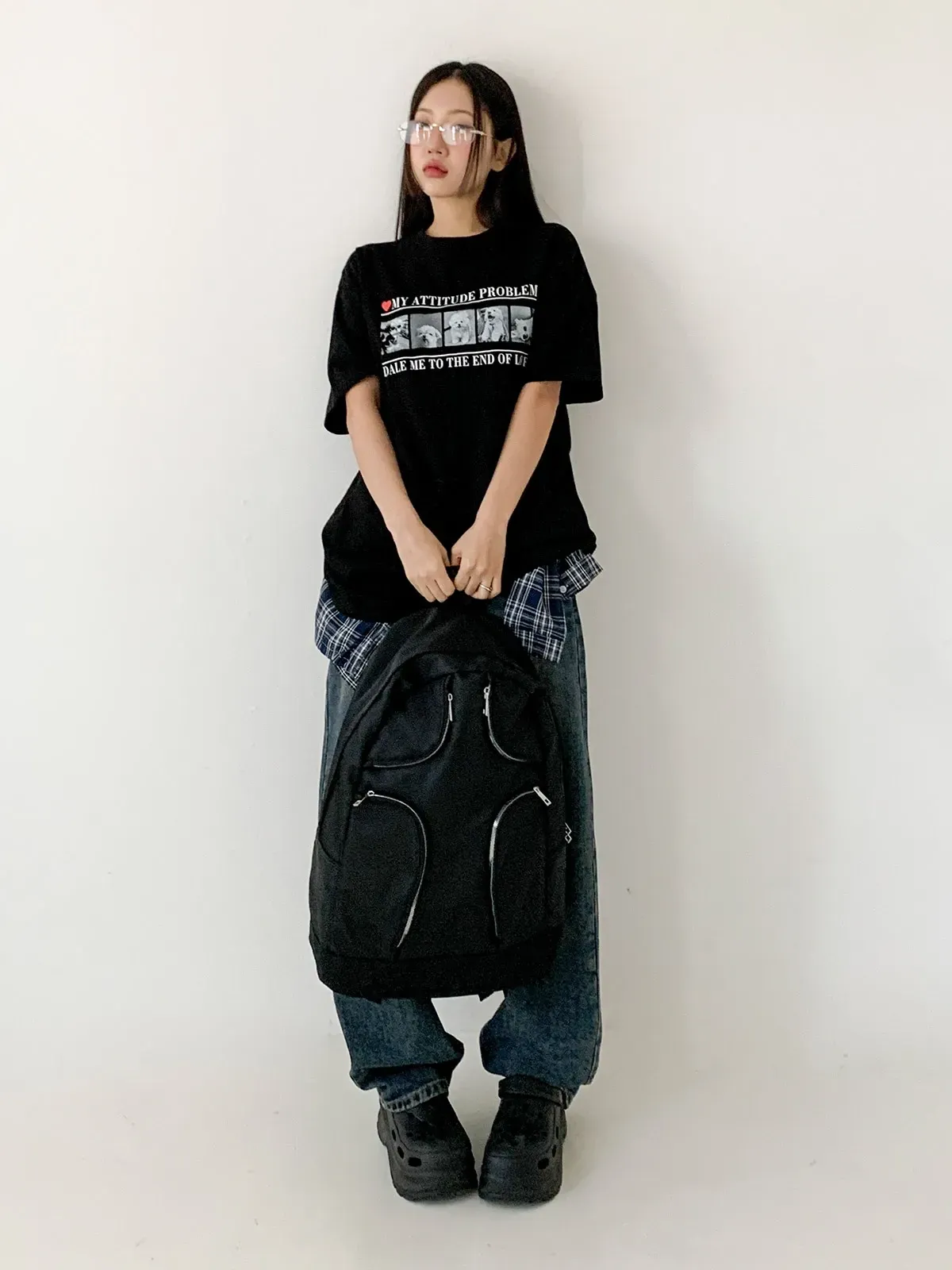 |CHB3E23|아메카지 블록코어 지퍼 빅사이즈 대용량백팩 책가방