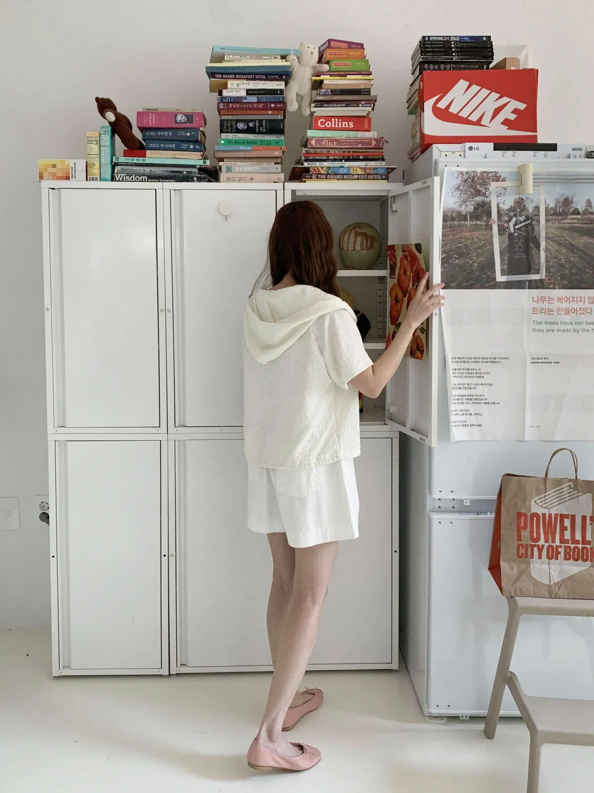 |KMH3D9A|여성 플라워 디자인 루즈핏 후드 셔츠