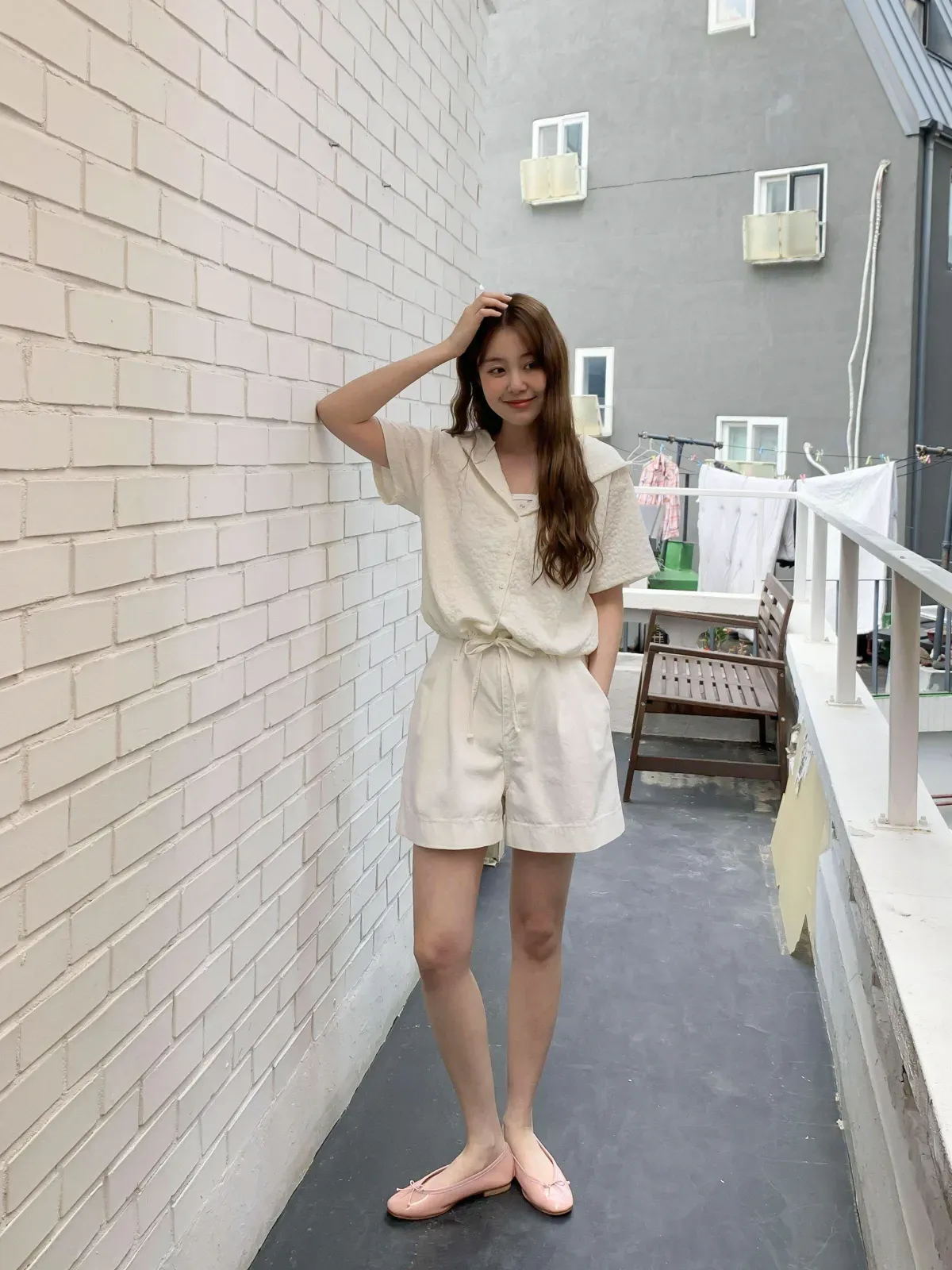 |KMH3D9A|여성 플라워 디자인 루즈핏 후드 셔츠