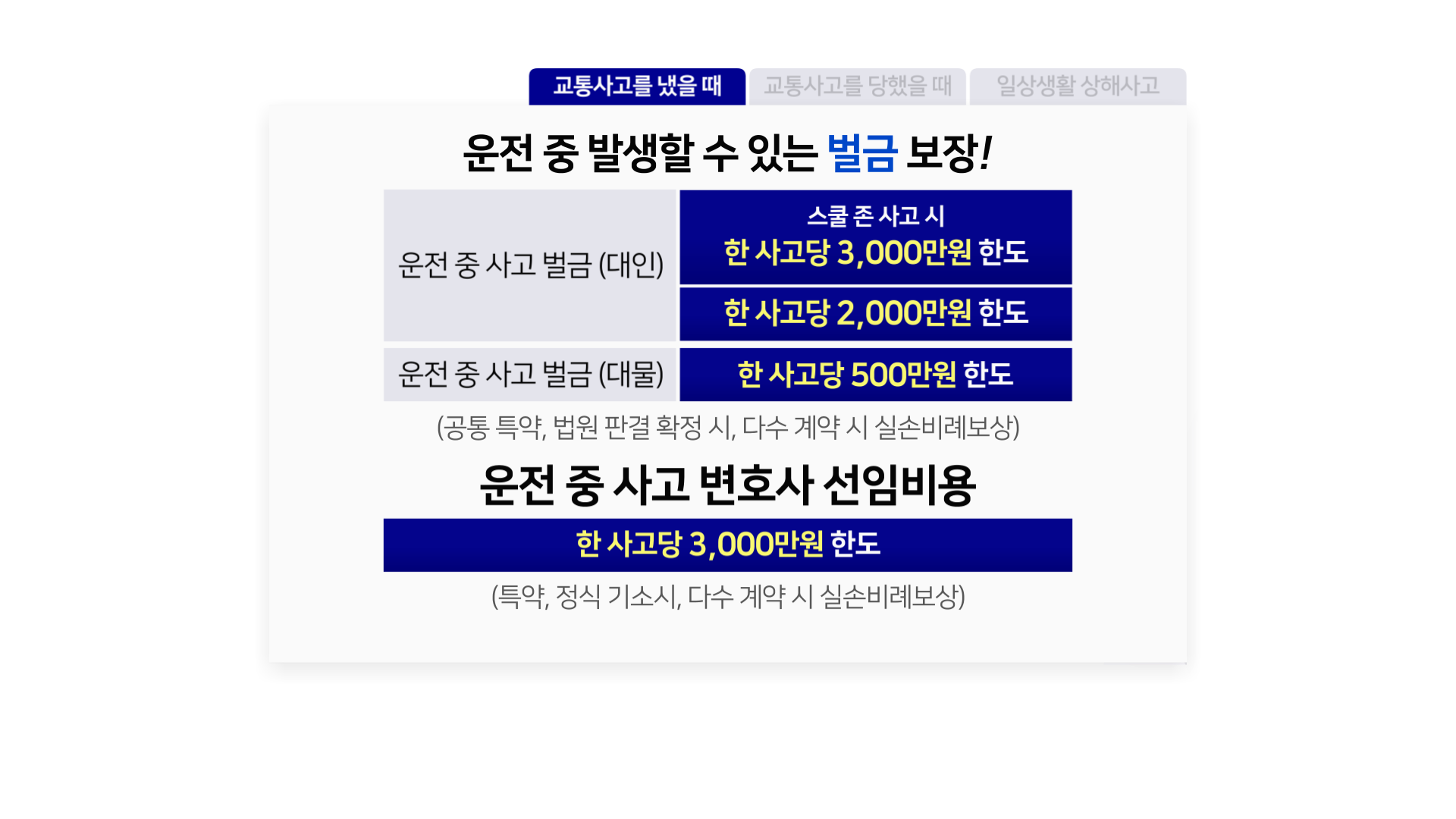 AXA 마일리지 운전자보험(후라이팬 3종)