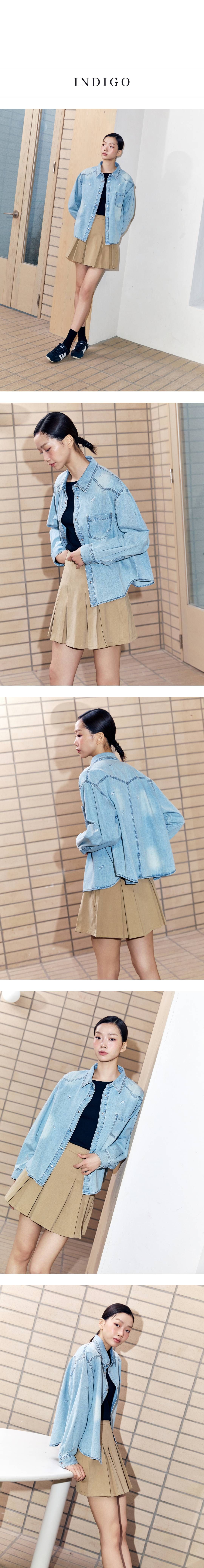 라삐아프 26SS 마린자수 데님 아우터 셔츠