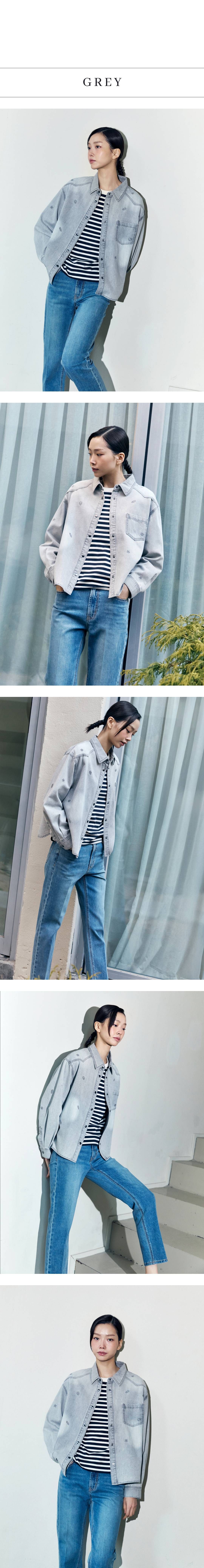 라삐아프 26SS 마린자수 데님 아우터 셔츠